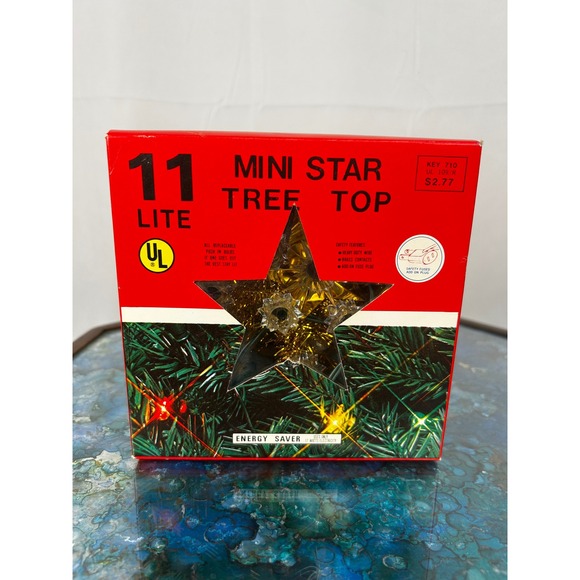 11 Lite Other - Vintage 11 Lite Lighted Star Christmas Tree Topper Boxed Taiwan Multicolor